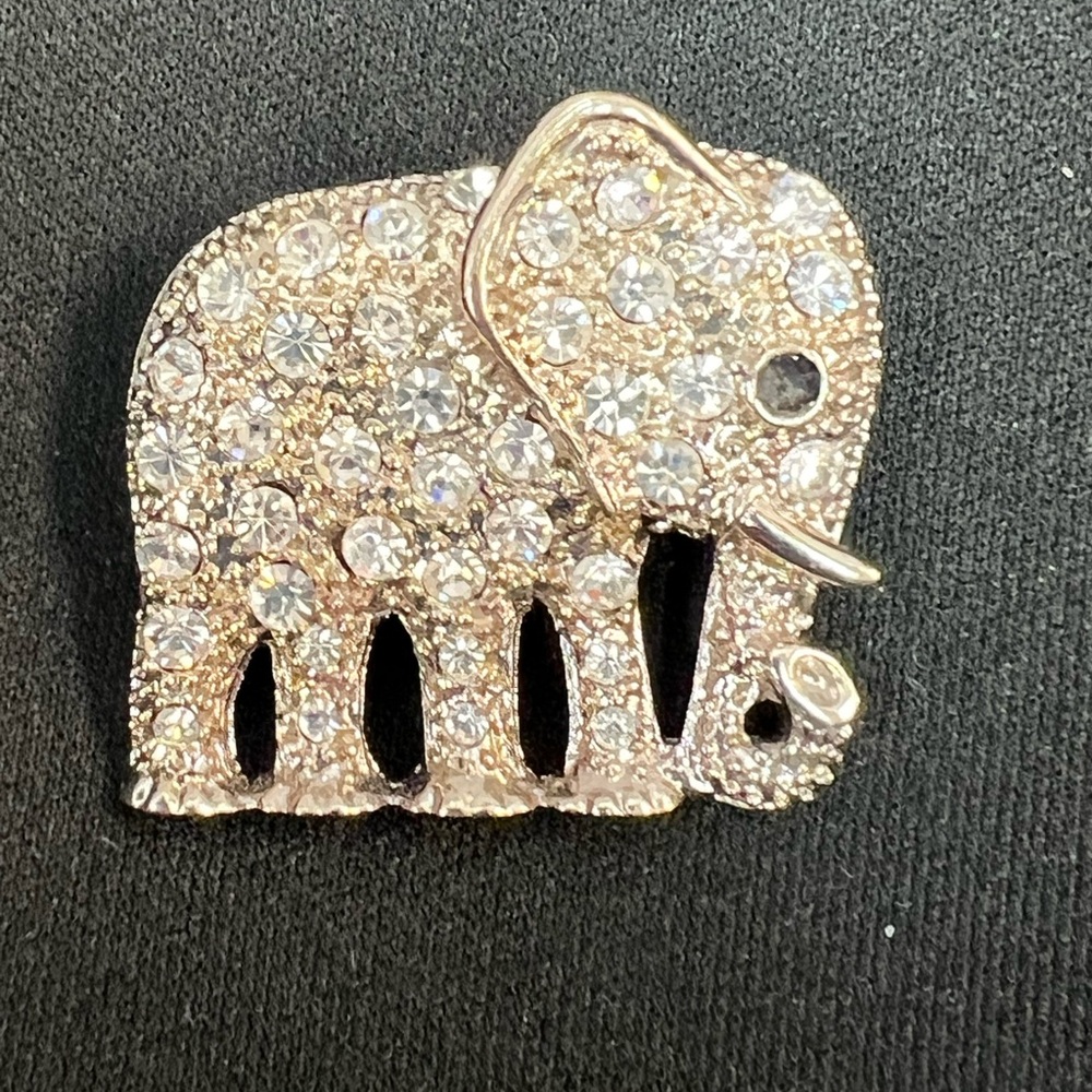 Dazzling Crystal Elephant Brooch